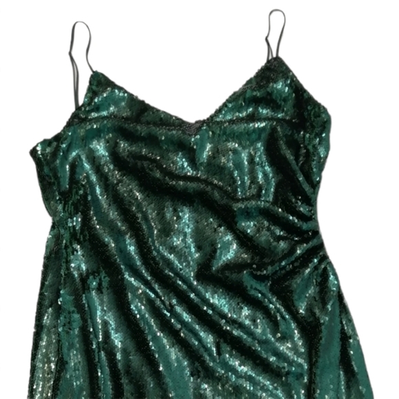 Black‎ Halo Jelly Bean Green Sequins Dress Size 12 - Picture 8 of 16